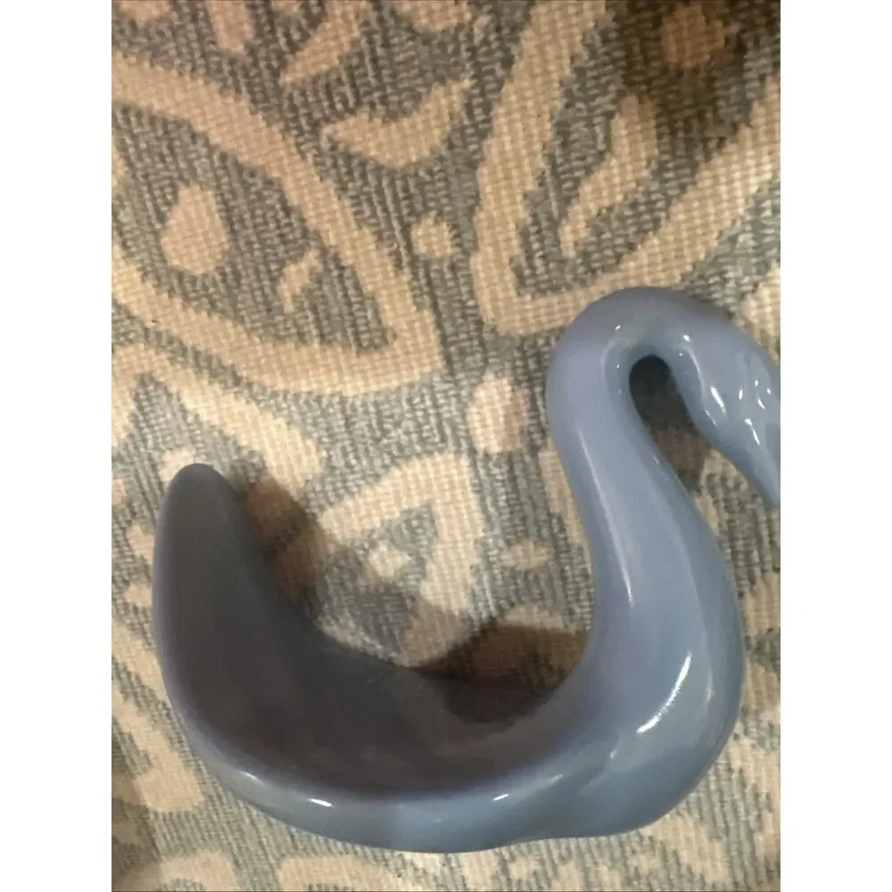 Vintage Nova Swan Ceramic Cloth Towel Soap Holder Cream‎ Blue Bath Decor Dish